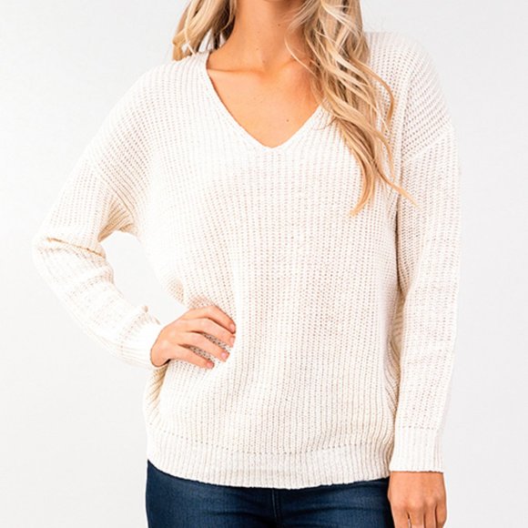 50% off TODAY ONLY Knotted Back Boho Sweater - Picture 5 of 7